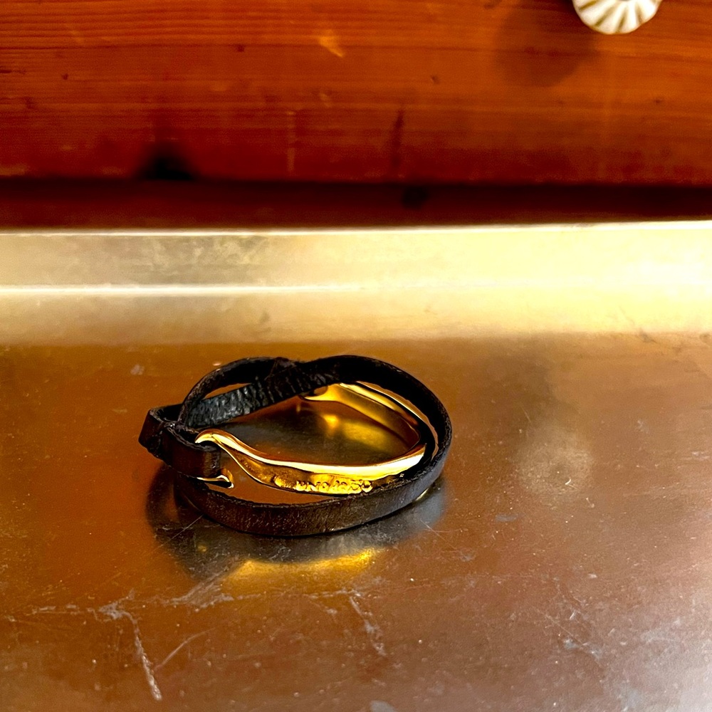 Uno de 50 leather bracelet | gold tone with brown leather